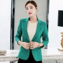Single Breasted Full Sleeved Blazer Jacket - Green