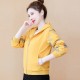 Korean Style Full Sleeved Women's Sports Jacket - Yellow image