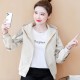 Korean Style Full Sleeved Women's Sports Jacket - Cream image