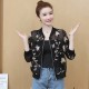 Floral Embroidered Cardigan Style Lace Jacket  - Red image