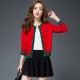 Button Closure Knitted Cardigan Style Sweater - Red image