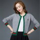 Button Closure Knitted Cardigan Style Sweater - Grey image