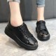 Trending Latest Fashion Casual Thick Soled Sneakers - Black image