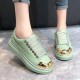 Trending Latest Fashion Casual Thick Soled Sneakers - Green image