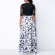 Polka Dots V-Neck Elastic Waist High-Low Maxi Dress - Black image