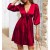  Beautiful Lantern Sleeves V-Neck Short A-Line Dress - Red