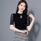 Ladies Mid Sleeve Dainty Cut-out Blouse - Black image