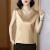 Solid Color V-Neck Loose Sleeveless Blouse  With Lace Trim - Gold