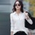Solid Color Casual Long Sleeves Body-fit Top - White