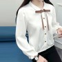 Solid Color Long Sleeve Corduroy Shirt For Women- White