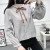Solid Color Long Sleeve Corduroy Shirt For Women - Grey