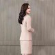 Elegant Two Piece Jacket And Sleeveless Slim Mini Dress - Cream |image