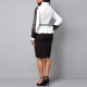 Trendy Lace Stitching Duo-Toned Midi Peplum Dress - White image