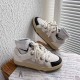 Slip Over Flat Sole Lace Closure Ladies Sneaker - White image
