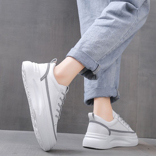 Luminous Lace Closure Rubber Sole Sneakers - Grey image