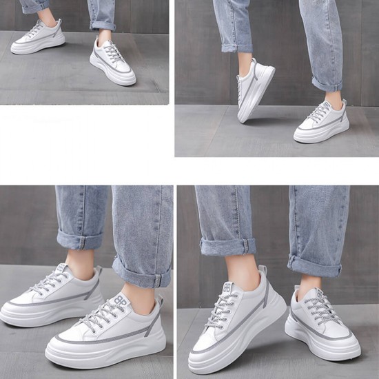 Luminous Lace Closure Rubber Sole Sneakers - Grey image