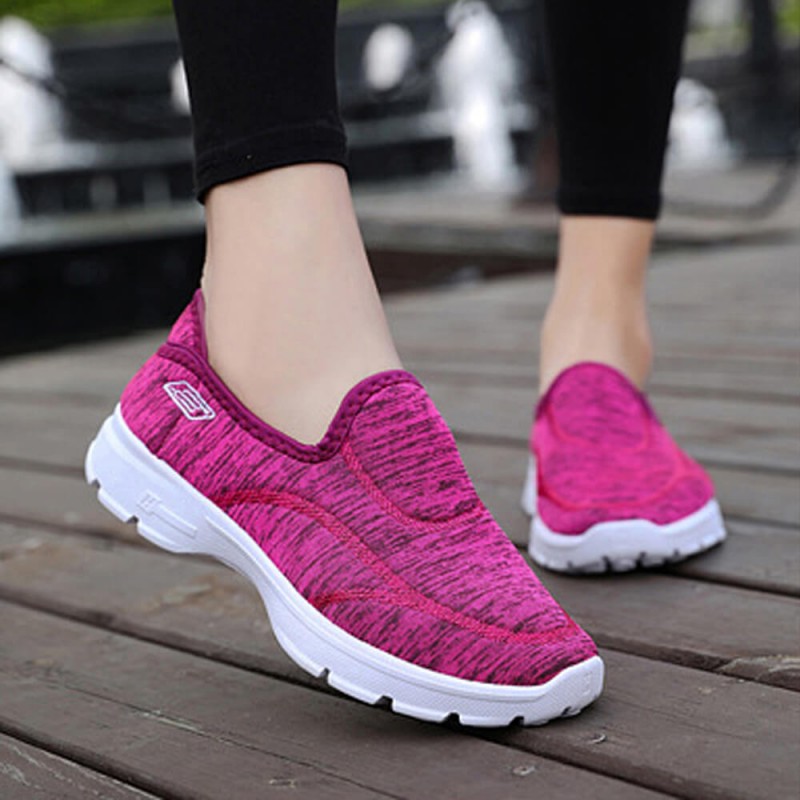 Breathable Round Toe Women's Jogging Shoes - Pink| image