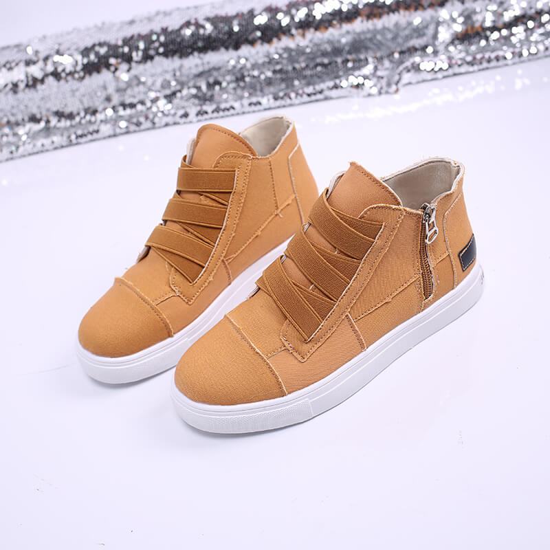 Classic Round Toe Lightweight Canvas Shoe for Ladies - Brown image