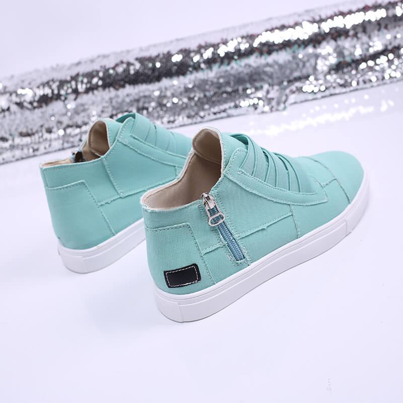 Classic Round Toe Lightweight Canvas Shoe for Ladies - Light Green image