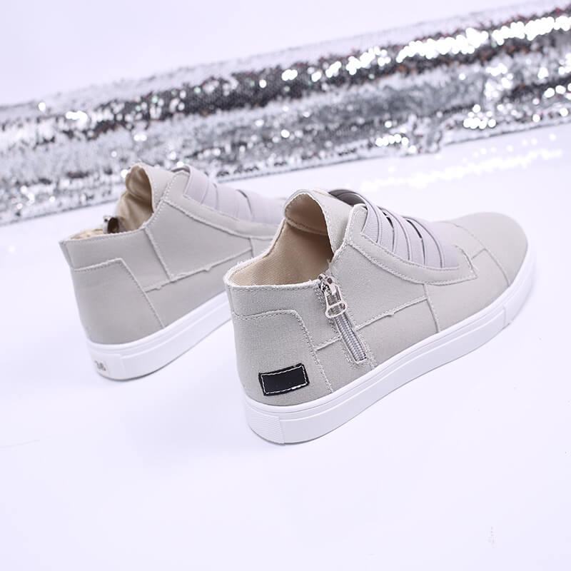 Classic Round Toe Lightweight Canvas Shoe for Ladies - Grey image