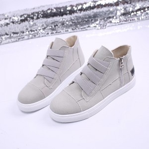 Classic Round Toe Lightweight Canvas Shoe for Ladies - Grey