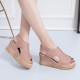 Roman Style Thick Heel Women’s Heel Sandals - Brown image