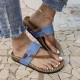Casual Cross Border Style Women’s Flip Flop Slippers - Blue | image