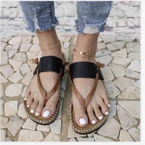 Casual Cross Border Style Women’s Flip Flop Slippers - Black |image