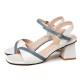 Open Toe Low Heeled Sandals for Women - Cream image