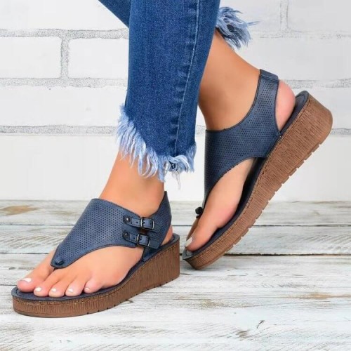 Femme Style Flip Flop Sandals for Women - Blue image