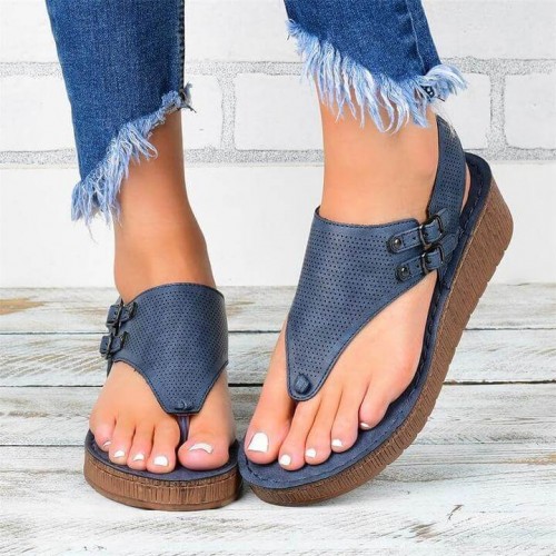 Femme Style Flip Flop Sandals for Women - Blue image