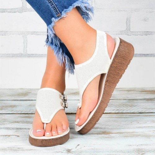 Femme Style Flip Flop Sandals for Women - White image