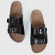 Trendy Double Breasted Flat Mule Slipper For Women - Black image