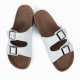 Trendy Double Breasted Flat Mule Slipper For Women - White image