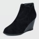 Women’s Classic Pointed Top Wedge High Heel Boots - Black image