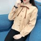 Solid Color Long Sleeve Corduroy Shirt For Women - Brown image