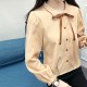 Solid Color Long Sleeve Corduroy Shirt For Women - Brown image