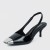 Stylish Pointed Mid Heel Stiletto Sandals for Women - Black