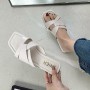 Elegant Style Cross Strap Flip Flop Slippers for Women - White