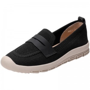 Light Weight Retro Style Slip On Loafers for Women - Black
