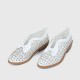 Bowknot Rubber Sole Slip On Loafers for Women - White image