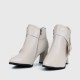 Trendy Martin Style Pointed Toe Boots for Women - Cream image