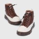 Retro Style Thick Soled High Top Sneakers for Women -Brown image
