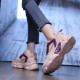 Sport Style Trendy Thick Bottom Lace Sneakers for Ladies - Pink image