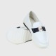 Belt Buckle Round Toe Platform Women's Loafers Shoes - White image