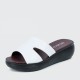 Comfortable Slip On Wedge Slippers for Women - White image