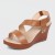 Open Toe Cross Strap Women’s Wedge Sandals - Brown