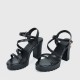 Buckle Strap Closure High Heeled Sandals -Black image