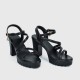 Buckle Strap Closure High Heeled Sandals -Black image