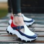 Casual Lightweight Chunky Sports Buckle Sneakers - Blue